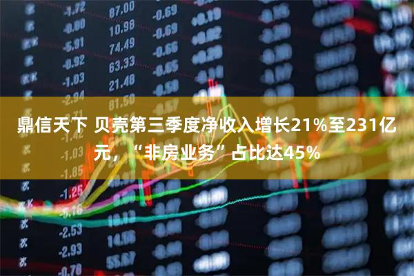 鼎信天下 贝壳第三季度净收入增长21%至231亿元,“非房业务”占比达45%