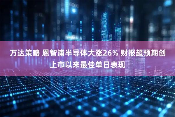 万达策略 恩智浦半导体大涨26% 财报超预期创上市以来最佳单日表现